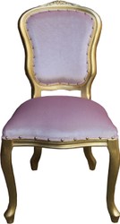 Casa Padrino Silla de comedor barroca de lujo Louis Rosa / Gold - Muebles barrocos Casa Padrino Silla de comedor barroca de lujo Louis Rosa / Gold - Muebles barrocos