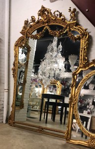 Huge Casa Padrino baroque mirror gold 220 x 160 cm with angel motifs - antique style - heavy splendid execution Huge Casa Padrino baroque mirror gold 220 x 160 cm with angel motifs - antique style - heavy splendid execution
