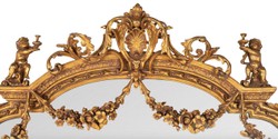 Enorme specchio barocco Casa Padrino oro 220 x 160 cm con motivi angelo - stile antico - esecuzione splendida e pesante