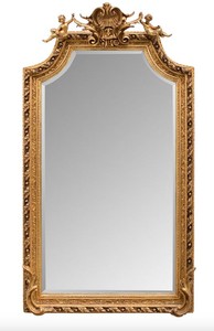 Specchio barocco casa Padrino oro con figure di angelo 100 x H. 175 cm - specchio da parete per mobili in stile antico