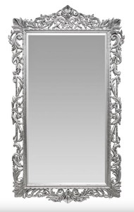 Casa Padrino Barock Spiegel Silber Antik Stil Wandspiegel Antikstil Baroque Mirror Wall Silver Antique Möbel Furniture Interior