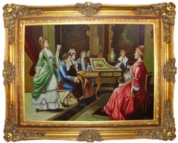 Barock Ölgemälde, Ölgemälde mit Barock Rahmen, Prunkvolles Ölgemälde Gold, Baroque Oil Painting, Oil Painting with Baroque Frame, Ornate Oil Painting Gold