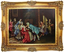 Barock Ölgemälde, Ölgemälde mit Barock Rahmen, Prunkvolles Ölgemälde Gold, Baroque Oil Painting, Oil Painting with Baroque Frame, Ornate Oil Painting Gold