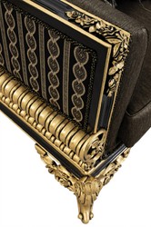 Casa Padrino sofá de salón barroco de lujo con almohadas gris / negro / oro 235 x 93 x A. 115 cm - Muebles Barrocos - Noble y Adornado