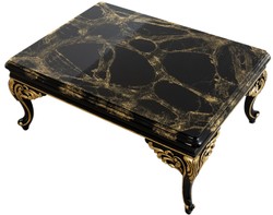 Casa Padrino mesa de centro barroco de lujo negro / oro 110 x 84 x A. 48 cm - Mesa de salón adornada - Muebles de Salón en Estilo Barroco
