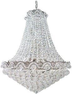 Casa Padrino baroque pendant light silver Ø 60 - Round crystal hanging lamp in baroque style - Noble & Splendid