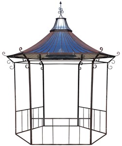 Casa Padrino Padiglione Art Nouveau Ø 250 x A. 365 cm - Vari Colori - Padiglione da Giardino Fatto a Mano in Ferro Battuto con Tetto in Lamiera Zincata - Mobili da Giardino