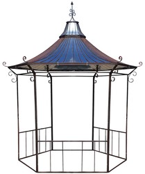 Casa Padrino Padiglione Art Nouveau Ø 250 x A. 365 cm - Vari Colori - Padiglione da Giardino Fatto a Mano in Ferro Battuto con Tetto in Lamiera Zincata - Mobili da Giardino