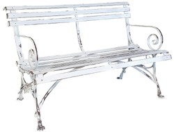 Casa Padrino Panca da Giardino Art Nouveau 120 cm - Diversi Colori - Panca in Ferro Battuto Fatta a Mano - Mobili da Giardino