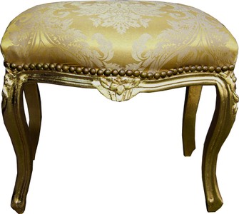 Taburete barroco Casa Padrino con diseño de ramo de oro / medio dorado Taburete barroco Casa Padrino con diseño de ramo de oro / medio dorado