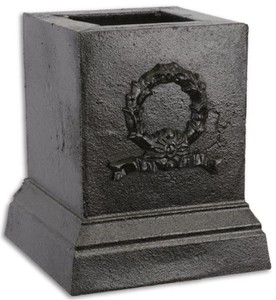 Casa Padrino piedistallo decorativa barocco nero 17,1 x 17,1 x A. 19,8 cm - Base in ghisa in stile barocco - Accessori Decorativi Barocchi