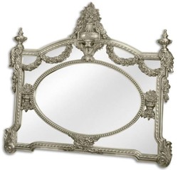 Casa Padrino miroir baroque argent 131 x H. 116,5 cm - Miroir d'armoire - Miroir de salon - Miroir mural magnifique de style baroque