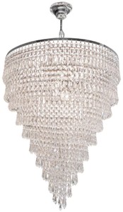 Casa Padrino lustre baroque en cristal argent Ø 50 - Lustre rond orné de style baroque