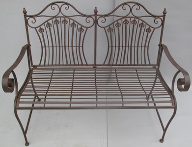 Casa Padrino Art Nouveau Garden Bench Rustic Brown 120 x 58 x H. 97 cm - Nostalgic Bench - Garden & Patio Furniture