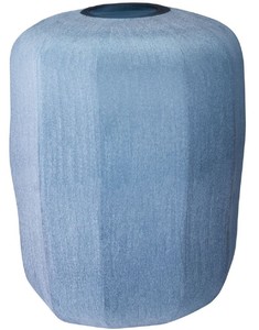 Casa Padrino luxury decorative glass vase blue Ø 33 x H. 42 cm - Hand blown flower vase - Luxury decorative accessories