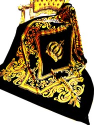 Manta de lujo Pompöös de Casa Padrino Corona barroca negra / dorada de Harald Glööckler con pedrería Manta de lujo Pompöös de Casa Padrino Corona barroca negra / dorada de Harald Glööckler con pedrería