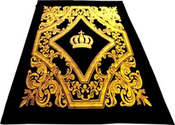Manta de lujo Pompöös de Casa Padrino Corona barroca negra / dorada de Harald Glööckler con pedrería Manta de lujo Pompöös de Casa Padrino Corona barroca negra / dorada de Harald Glööckler con pedrería