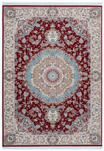 Casa Padrino alfombra de fibra sintética de lujo con franjas rojo / crema / turquesa - Diferentes Tamaños - Alfombra de salón rectangular en estilo oriental