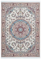 Casa Padrino luxury synthetic fiber carpet with fringes ivory / beige / turquoise - Different Sizes - Rectangular living room carpet in oriental style