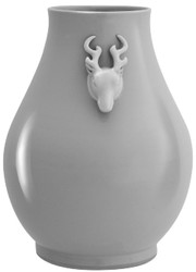 Casa Padrino luxury vase deer head gray Ø 33 x H. 49 cm - Round porcelain flower vase - Luxury Quality
