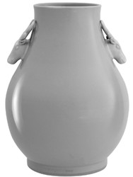 Casa Padrino luxury vase deer head gray Ø 33 x H. 49 cm - Round porcelain flower vase - Luxury Quality