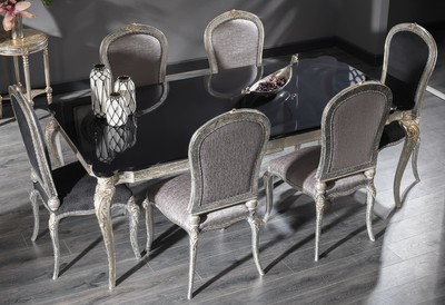 Barock Esszimmer Set, Barock Esstisch mit 6 Stühlen, Barock Esszimmer Möbel, Baroque Dining Room Set, Baroque Dining Table with 6 Chairs, Baroque Dining Room Furniture