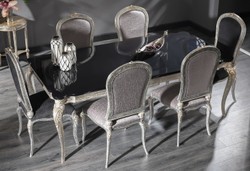 Casa Padrino Set da Pranzo Barocco di Lusso - 1 Tavolo da Pranzo e 6 Sedie da Pranzo - Mobili per Sala da Pranzo in Stile Barocco - Qualità di Lusso - Nobile e Splendido