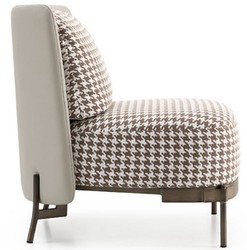 Casa Padrino fauteuil Art Déco de luxe blanc / marron / bronze / gris 73 x 74 x H. 66 cm - Fauteuil de Salon - Meubles de Luxe