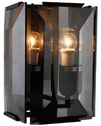 Casa Padrino luxury wall lamp black / gray 19 x 19 x H. 27 cm - Elegant wall lamp with tinted glass - Luxury Quality