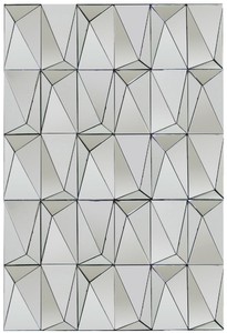 Casa Padrino specchio da parete di design argento 80 x 7 x A. 120 cm - Specchio da salotto moderno con forme geometriche - Accessori decorativi di lusso