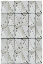 Casa Padrino specchio da parete di design argento 80 x 7 x A. 120 cm - Specchio da salotto moderno con forme geometriche - Accessori decorativi di lusso