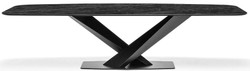 Casa Padrino table de salle à manger de luxe anthracite / noir 200 x 100 x H. 76 cm - Table de cuisine rectangulaire avec plateau en marbre et structure en acier inoxydable - Mobilier de salle à manger de luxe