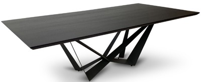 Casa Padrino table à manger de luxe noir 240 x 120 x H. 76 cm - table de cuisine rectangulaire avec plateau en placage de chêne - mobilier de salle à manger de luxe