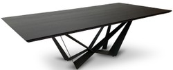 Casa Padrino luxury dining table black 240 x 120 x H. 76 cm - rectangular kitchen table with oak veneer table top - luxury dining room furniture