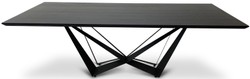 Casa Padrino luxury dining table black 240 x 120 x H. 76 cm - rectangular kitchen table with oak veneer table top - luxury dining room furniture