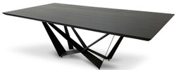 Casa Padrino luxury dining table black 240 x 120 x H. 76 cm - rectangular kitchen table with oak veneer table top - luxury dining room furniture
