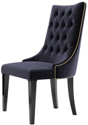 Casa Padrino luxury baroque dining chair set purple / black / gold 54 x 55 x H. 110 cm - Noble kitchen chairs with velvet fabric - Baroque chairs set of 6 - Dining Room Furniture
