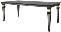 Casa Padrino Set da Pranzo Barocco di Lusso Oro / Nero / Argento - 1 Tavolo da Pranzo e 6 Sedie da Pranzo - Mobili per Sala da Pranzo in Stile Barocco - Qualità di Lusso - Nobile e Splendido