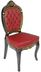 Casa Padrino sedia da pranzo barocco Boulle rosso / nero / oro 50 x 50 x A. 105 cm - Mobili per Sala da Pranzo Barocco