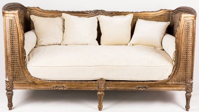 Casa Padrino divano barocco di lusso con cuscini marrone / avorio 187 x 89 x A. 103 cm - Divano fatto a mano in stile antico - Mobili per soggiorno