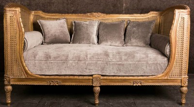 Casa Padrino divano barocco di lusso con cuscini marrone / taupe 187 x 89 x A. 103 cm - Divano fatto a mano in stile antico - Mobili per soggiorno