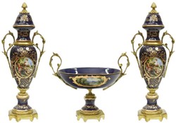 Barock Keramik Vasen Set, Barock Vasen mit Schale, Barockstil Deko Vasen Set, Baroque Ceramic Vase Set, Baroque Vase with Bowl, Baroque Style Decorative Vase Set