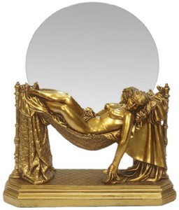 Casa Padrino baroque table mirror gold 30 x H. 37 cm - Standing mirror - Make-up mirror - Cosmetic mirror - Small decorative mirror in baroque style