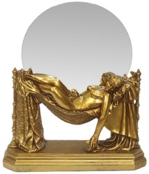 Casa Padrino miroir de table baroque or 30 x H. 37 cm - Miroir sur pied - Miroir de maquillage - Miroir cosmétique - Petit miroir décoratif de style baroque