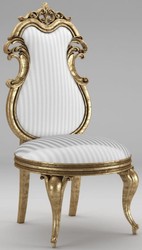 Casa Padrino set sedia da pranzo barocco di lusso bianco / argento / oro antico 55 x 55 x A. 120 cm - Sedie da cucina a righe magnifiche - Sedie barocche set di 8 - Mobili per Sala da Pranzo Barocco Casa Padrino set sedia da pranzo barocco di lusso bianco / argento / oro antico 55 x 55 x A. 120 cm - Sedie da cucina a righe magnifiche - Sedie barocche set di 8 - Mobili per Sala da Pranzo Barocco