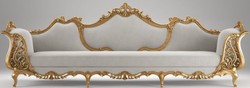 Luxus Barock Wohnzimmer Sofa, Barock Couch Grau Antik Gold, Barockstil Samt Sofa, Luxury Baroque Living Room Sofa, Baroque Couch Gray Antique Gold, Baroque Style Velvet Sofa