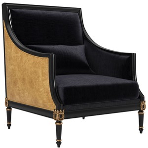 Casa Padrino luxury baroque living room armchair black / gold / antique gold 75 x 75 x H. 103 cm - Noble Baroque Style Furniture
