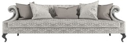 Casa Padrino divano barocco di lusso con elegante motivo argento / grigio / nero 260 x 100 x A. 82 cm - Mobili da soggiorno in stile barocco - Nobile e Magnifico