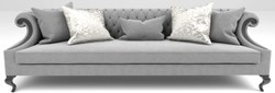Luxus Barock Wohnzimmer Sofa, Barock Couch Silber, Barockstil Sofa, Luxury Baroque Living Room Sofa, Baroque Couch Silver, Baroque Style Sofa