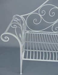 Casa Padrino Art Nouveau Garden Bench Rustic White 137 x 49 x H. 96 cm - Nostalgic Bench - Garden & Patio Furniture
